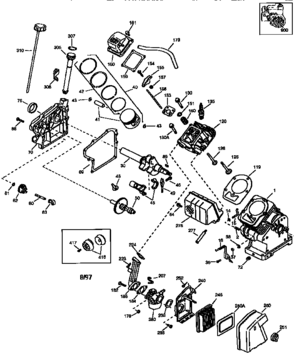 Basic Engine Diagram and Parts List for 143985005  Craftsman Engine