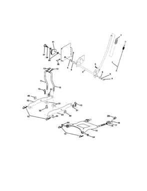 Lift Assembly Diagram and Parts List for 917272247  Craftsman Lawn Tractor