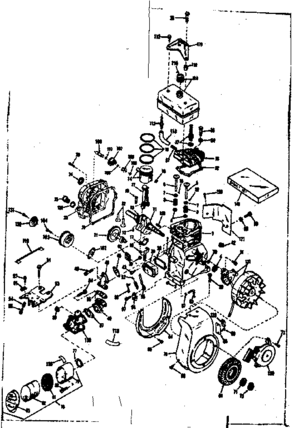 Basic Engine Diagram and Parts List for 143531162  Craftsman Engine