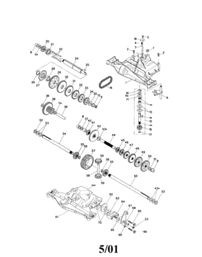 Dana Transaxle Diagram and Parts List for 917273397  Craftsman Lawn Tractor
