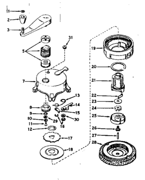 No-pull Starter No. 590356 Diagram and Parts List for 143174162  Craftsman Engine