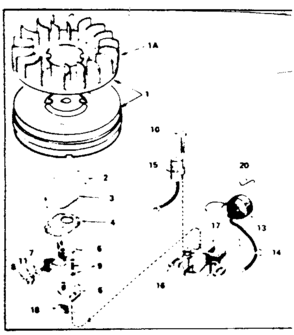 Magneto No. 610842 Diagram and Parts List for 143716022  Craftsman Engine