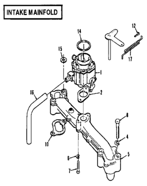 Intake Manifold Diagram and Parts List for 73911054D  Craftsman Engine