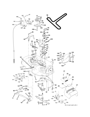 Mower Deck Diagram and Parts List for 917272911  Craftsman Lawn Tractor