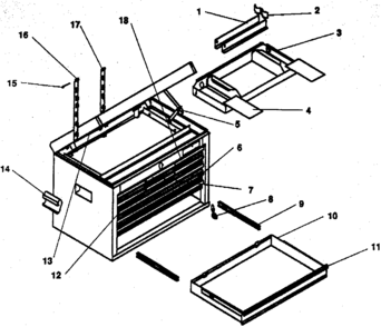 Unit Parts Diagram and Parts List for 706657590  Craftsman Tool Stand & Cart