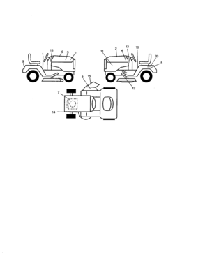 Decals Diagram and Parts List for 917272057  Craftsman Lawn Tractor