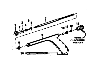 Pistol Grip Spray Gun Diagram and Parts List for 471450220  Craftsman Pressure Washer