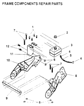 Frame Components Diagram and Parts List for 536884331  Craftsman Snow Blower