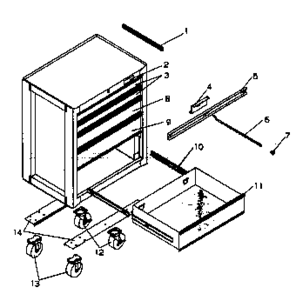Part Location Diagram of A14547-ER Craftsman Drawer