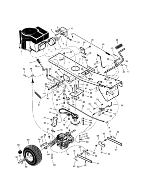 Motion Drive Diagram and Parts List for 536270300  Craftsman Engine