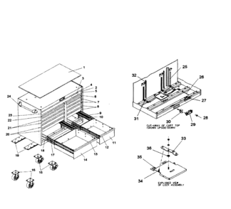 Tool Chest Diagram and Parts List for 706452880  Craftsman Tool Stand & Cart