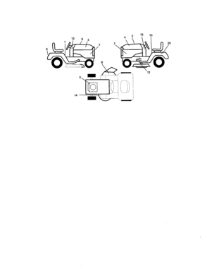 Decals Diagram and Parts List for 917271732  Craftsman Lawn Tractor