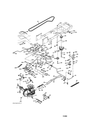 Ground Drive Diagram and Parts List for 917273260  Craftsman Lawn Tractor