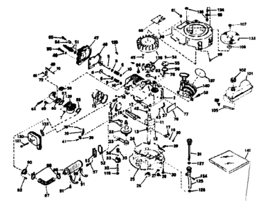 Basic Engine Diagram and Parts List for 143224352  Craftsman Engine