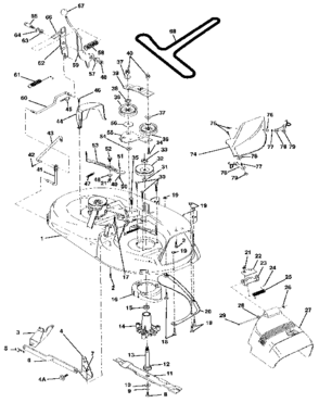 42" Mower Deck Diagram and Parts List for 917255582  Craftsman Lawn Tractor