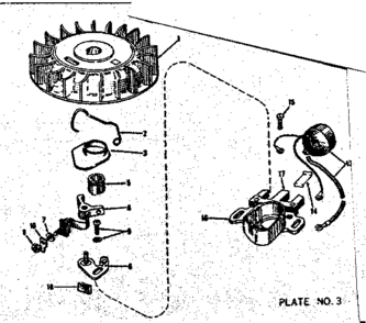 Magneto No.610666 Diagram and Parts List for 143122212  Craftsman Engine