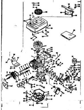 Basic Engine Diagram and Parts List for 143136052  Craftsman Engine