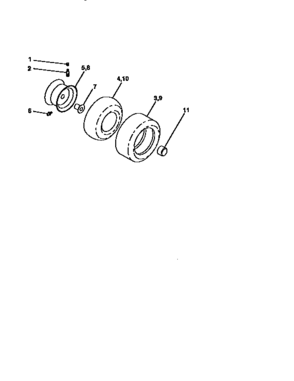 Wheels And Tires Diagram and Parts List for 917258111  Craftsman Lawn Tractor