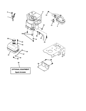 Engine Diagram and Parts List for 917272353  Craftsman Lawn Tractor