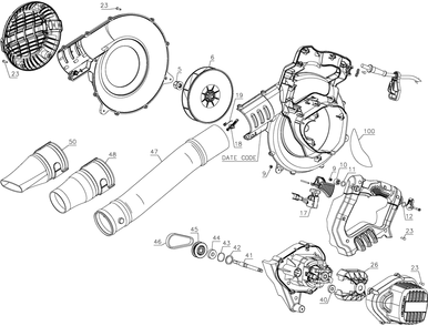 Part Location Diagram of 90632078 DeWALT SWITCH ASSEMBLY