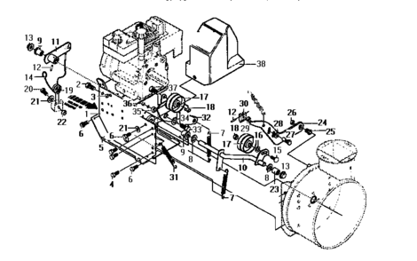 Frame Components Diagram and Parts List for 536886622  Craftsman Snow Blower