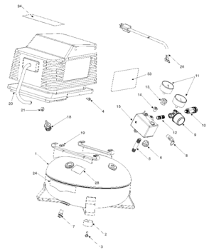 Default Diagram and Parts List for 919-16528 Type 1 Craftsman Compressor
