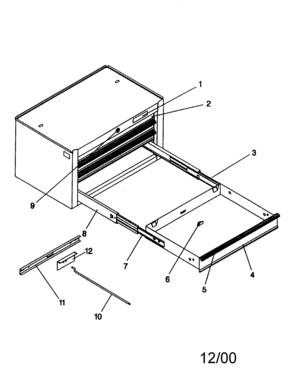 Part Location Diagram of T16771 Craftsman Tool chest lock actuator channel