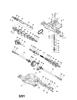 Dana Transaxle Diagram and Parts List for 917277021  Craftsman Lawn Tractor