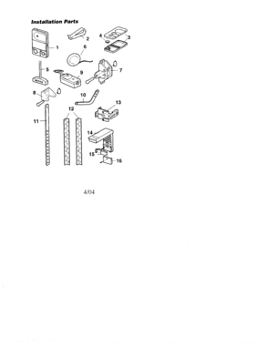 Installation Parts Diagram and Parts List for 1395399211  Craftsman Garage Door Opener