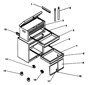 Unit Parts Diagram and Parts List for 706658280  Craftsman Tool Stand & Cart