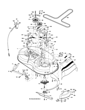 Mower Deck Diagram and Parts List for 917253201  Craftsman Lawn Tractor