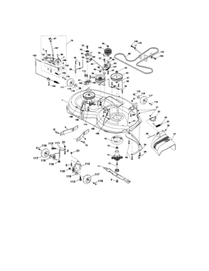 Mower Deck Diagram and Parts List for 917276632  Craftsman Lawn Tractor