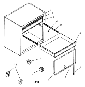 Tool Chest Diagram and Parts List for 706658821  Craftsman Tool Stand & Cart