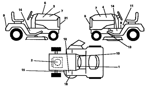 Decals Diagram and Parts List for 917257631  Craftsman Lawn Tractor