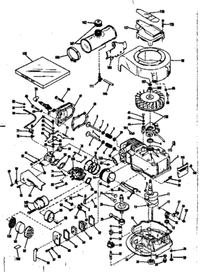 Basic Engine Diagram and Parts List for 143102240  Craftsman Engine
