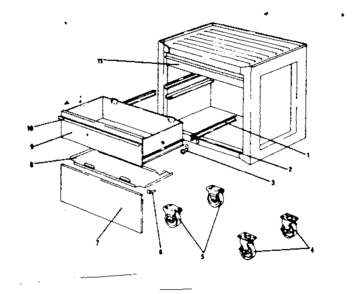 Part Location Diagram of A-5548 Craftsman Tool chest rigid caster