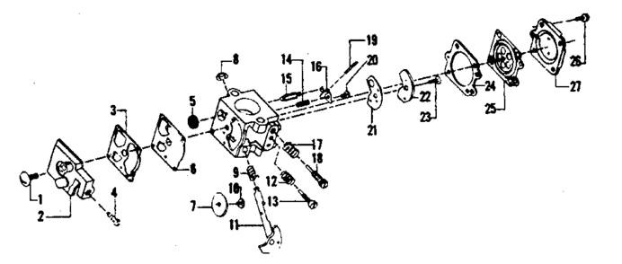 Carburetor No. 35183 Diagram and Parts List for 358798131  Craftsman Trimmer