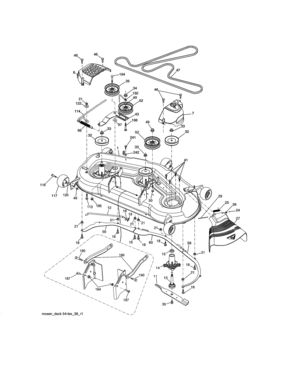 Mower Deck Diagram and Parts List for 917204080  Craftsman Lawn Tractor