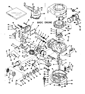 Basic Engine Diagram and Parts List for 143102230  Craftsman Engine