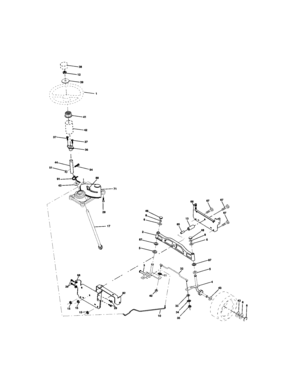 Steering Assembly Diagram and Parts List for 917272462  Craftsman Lawn Tractor