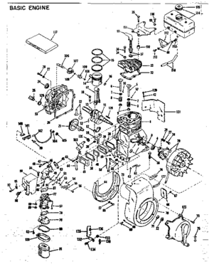 Basic Engine Diagram and Parts List for 14366250  Craftsman Engine