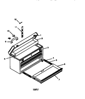 3 Drawer Rally Portable Chest Diagram and Parts List for 706653251  Craftsman Tool Stand & Cart
