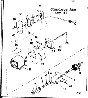 Starter Motor Diagram and Parts List for 143294642  Craftsman Engine