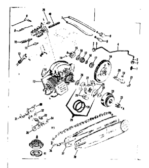Engine / Chain And Guide Bar Diagram and Parts List for 91762809  Craftsman Chainsaw