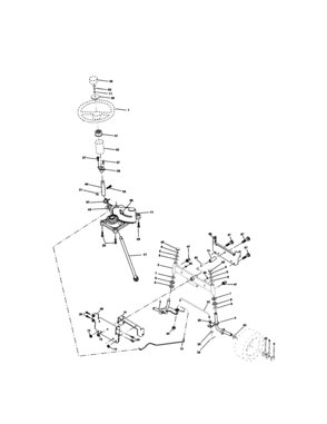 Steering Diagram and Parts List for 917272430  Craftsman Lawn Tractor