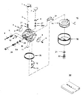 Replacement Parts Diagram and Parts List for 143406062  Craftsman Engine
