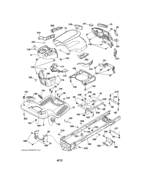 Chassis Diagram and Parts List for 917280085  Craftsman Lawn Tractor