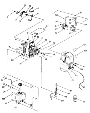 Figure 1 Diagram and Parts List for 358796222  Craftsman Trimmer