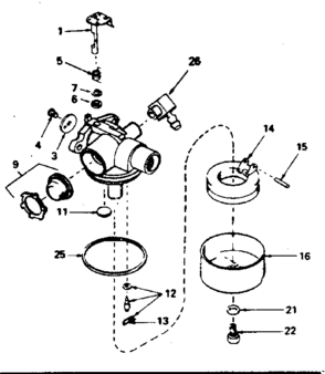 Carburetor No. 632389 Diagram and Parts List for 143384172  Craftsman Engine