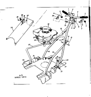 Handle Assembly Diagram and Parts List for 24788110  Craftsman Lawn Mower